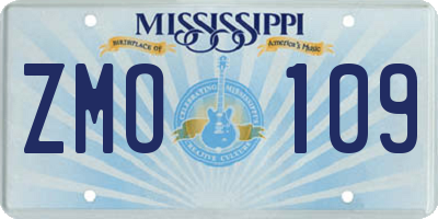 MS license plate ZMO109