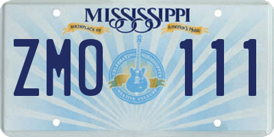 MS license plate ZMO111