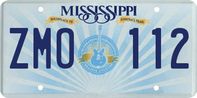 MS license plate ZMO112