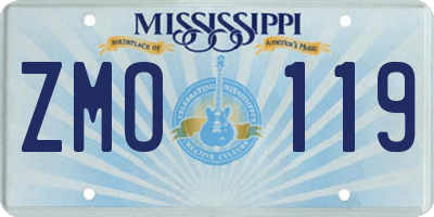 MS license plate ZMO119