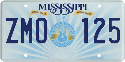 MS license plate ZMO125