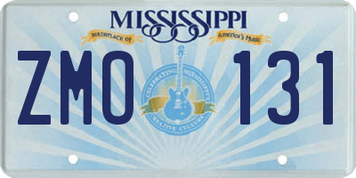 MS license plate ZMO131