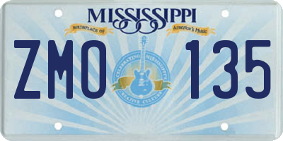 MS license plate ZMO135