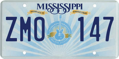 MS license plate ZMO147