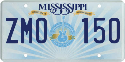 MS license plate ZMO150