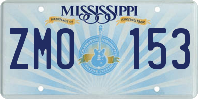 MS license plate ZMO153