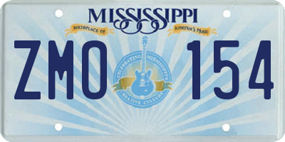 MS license plate ZMO154