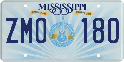 MS license plate ZMO180