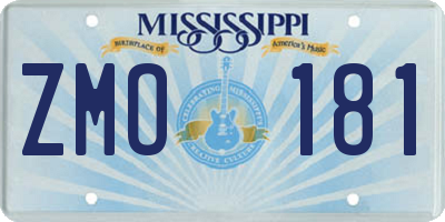MS license plate ZMO181