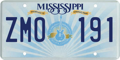 MS license plate ZMO191