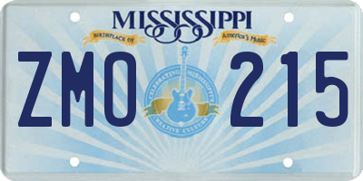 MS license plate ZMO215
