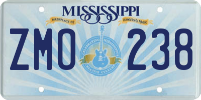 MS license plate ZMO238