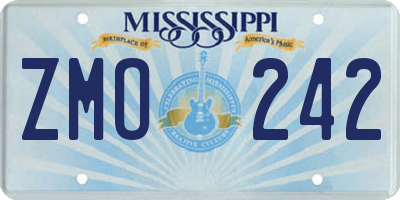 MS license plate ZMO242