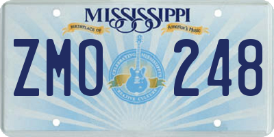 MS license plate ZMO248