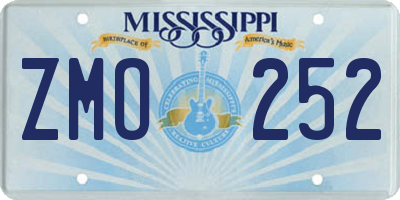 MS license plate ZMO252
