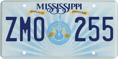 MS license plate ZMO255