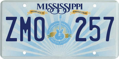 MS license plate ZMO257