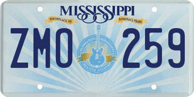 MS license plate ZMO259
