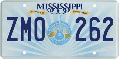 MS license plate ZMO262