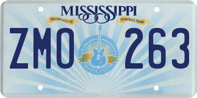 MS license plate ZMO263