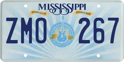 MS license plate ZMO267