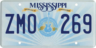 MS license plate ZMO269