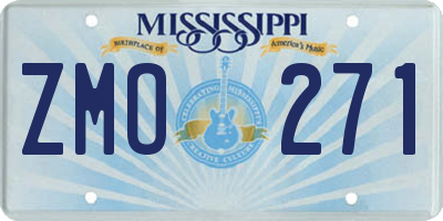 MS license plate ZMO271