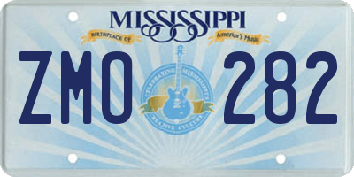 MS license plate ZMO282