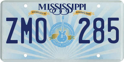 MS license plate ZMO285