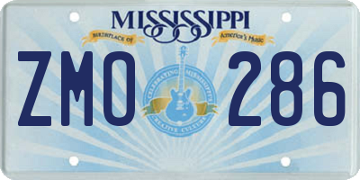 MS license plate ZMO286
