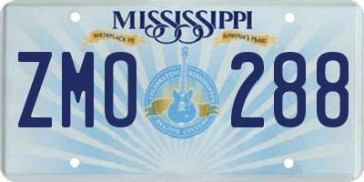 MS license plate ZMO288
