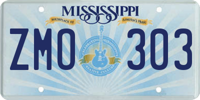 MS license plate ZMO303
