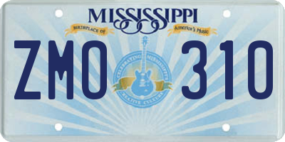 MS license plate ZMO310
