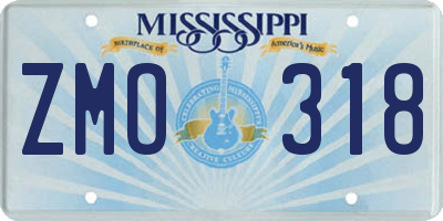 MS license plate ZMO318