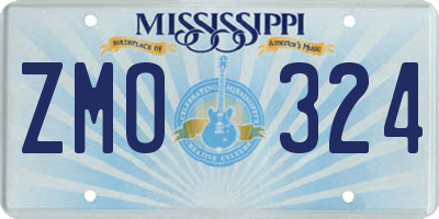 MS license plate ZMO324
