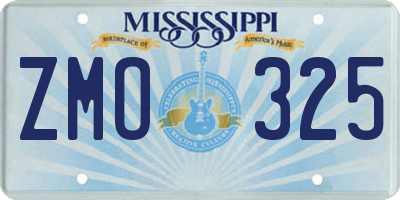MS license plate ZMO325