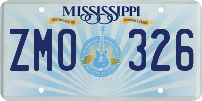 MS license plate ZMO326