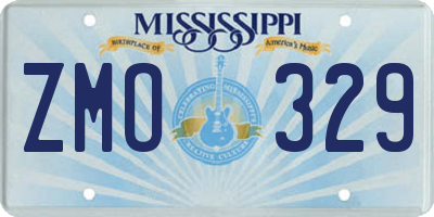MS license plate ZMO329