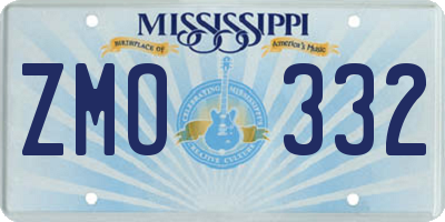 MS license plate ZMO332