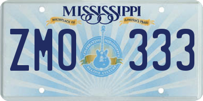 MS license plate ZMO333