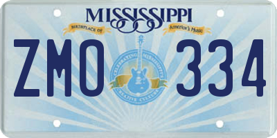 MS license plate ZMO334