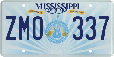 MS license plate ZMO337