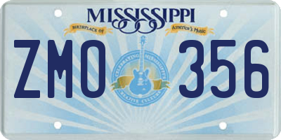 MS license plate ZMO356