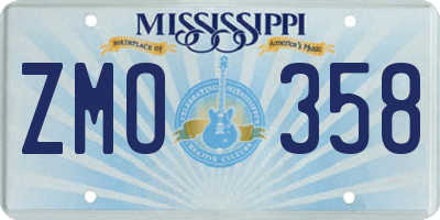 MS license plate ZMO358