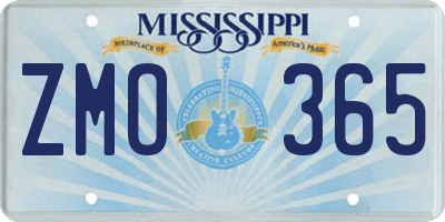 MS license plate ZMO365
