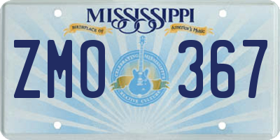 MS license plate ZMO367