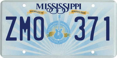 MS license plate ZMO371