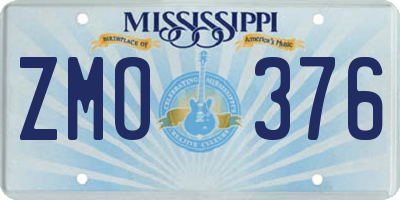 MS license plate ZMO376
