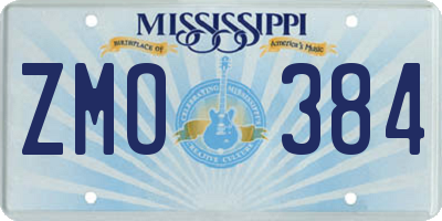 MS license plate ZMO384