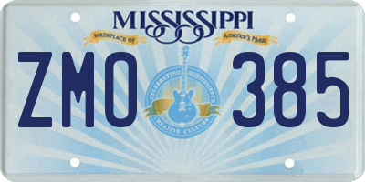 MS license plate ZMO385